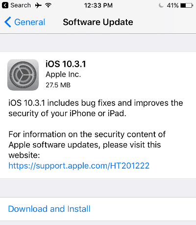 iPhone software update